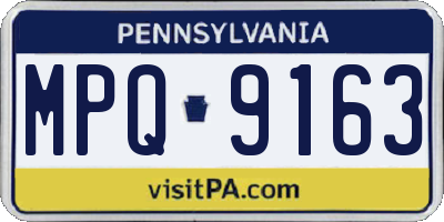 PA license plate MPQ9163