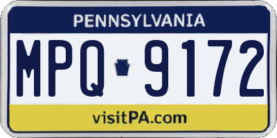 PA license plate MPQ9172
