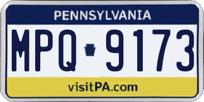 PA license plate MPQ9173