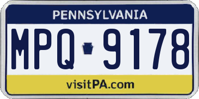 PA license plate MPQ9178