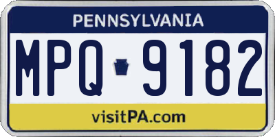 PA license plate MPQ9182