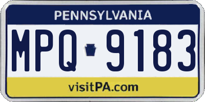 PA license plate MPQ9183
