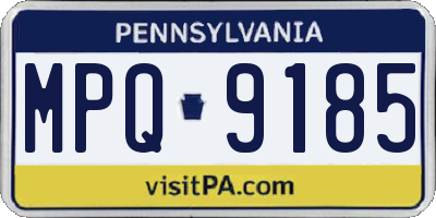 PA license plate MPQ9185