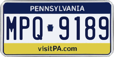 PA license plate MPQ9189