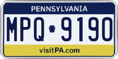 PA license plate MPQ9190