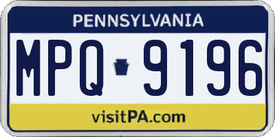 PA license plate MPQ9196