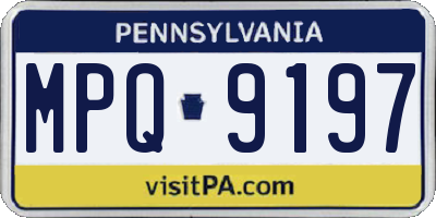 PA license plate MPQ9197