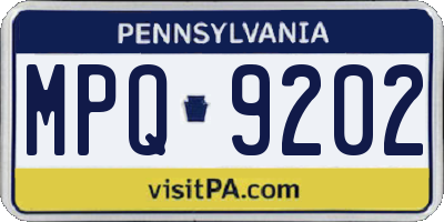 PA license plate MPQ9202