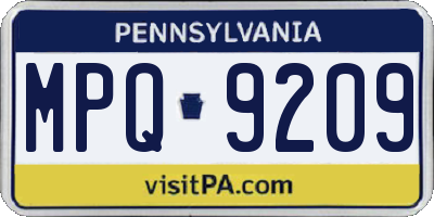 PA license plate MPQ9209