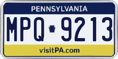 PA license plate MPQ9213