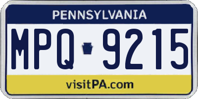 PA license plate MPQ9215