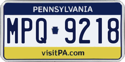 PA license plate MPQ9218