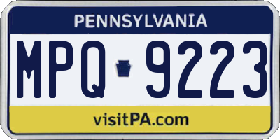 PA license plate MPQ9223
