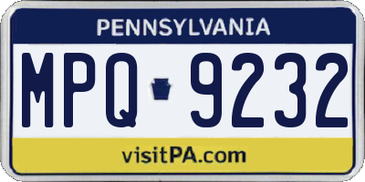 PA license plate MPQ9232