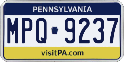 PA license plate MPQ9237