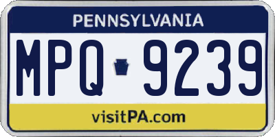 PA license plate MPQ9239
