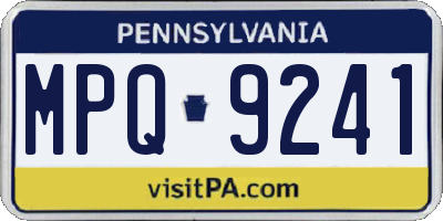 PA license plate MPQ9241