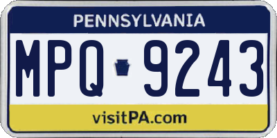 PA license plate MPQ9243