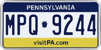 PA license plate MPQ9244