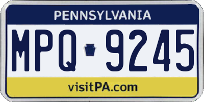 PA license plate MPQ9245