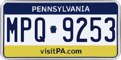 PA license plate MPQ9253