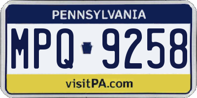 PA license plate MPQ9258