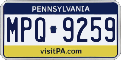 PA license plate MPQ9259