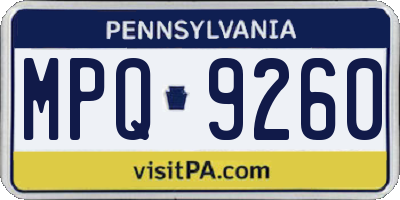 PA license plate MPQ9260