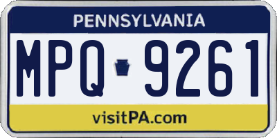 PA license plate MPQ9261