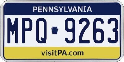 PA license plate MPQ9263