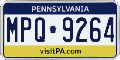 PA license plate MPQ9264