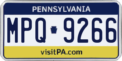 PA license plate MPQ9266