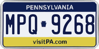 PA license plate MPQ9268