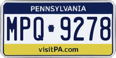 PA license plate MPQ9278