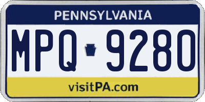PA license plate MPQ9280