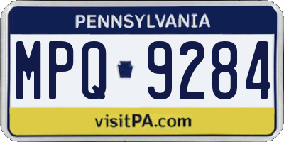 PA license plate MPQ9284