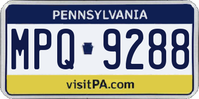 PA license plate MPQ9288