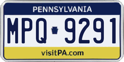 PA license plate MPQ9291