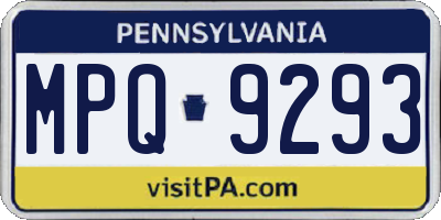 PA license plate MPQ9293