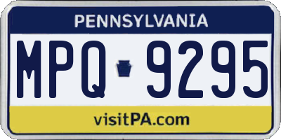 PA license plate MPQ9295