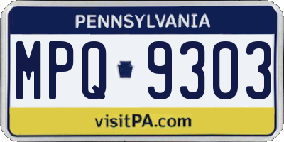 PA license plate MPQ9303