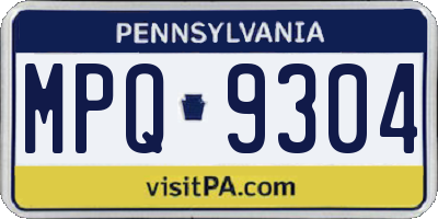PA license plate MPQ9304