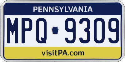 PA license plate MPQ9309
