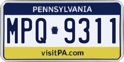 PA license plate MPQ9311