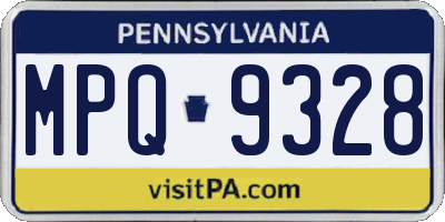 PA license plate MPQ9328