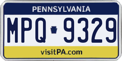 PA license plate MPQ9329