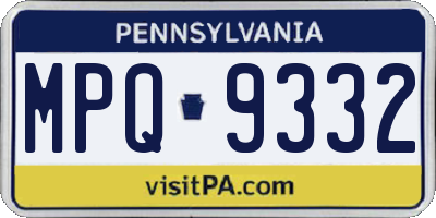 PA license plate MPQ9332