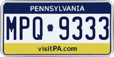 PA license plate MPQ9333