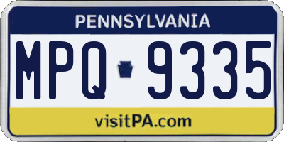 PA license plate MPQ9335