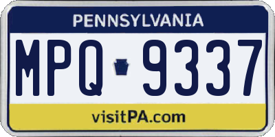 PA license plate MPQ9337